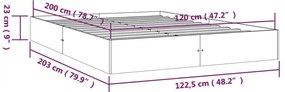 Estrutura de cama sem colchão 120x200 cm madeira maciça