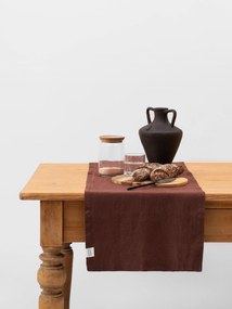 Caminho de mesa em linho Chocolate