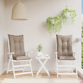 vidaXL Almofadões p/ cadeiras altas de jardim 2 pcs tecido cinza-acas.