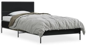 Estrutura de cama 90x190 cm derivados de madeira e metal preto