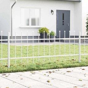 vidaXL Cerca de Jardim com Topo de Lança Branca 1.7x0.6 m em Aço