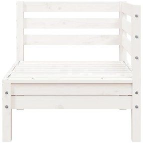 Sofá de 3 lugares p/ jardim c/ apoio de pés pinho maciço branco