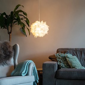 Candeeiro de suspensão rústico branco - Feather