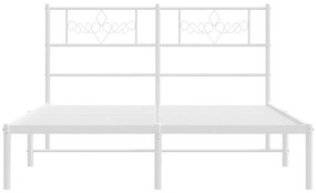 Estrutura de cama com cabeceira 150x200 cm metal branco