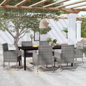 vidaXL 7 pcs conjunto de jantar para jardim antracite