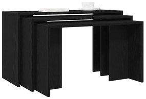 Mesas de encastrar 3 pcs derivados de madeira preto