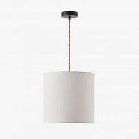 Lâmpada De Teto Suspensa Em Tecido Arlina Natural - Preto & Branco Ø30 Cm - ↑30 Cm Arlina - Sklum