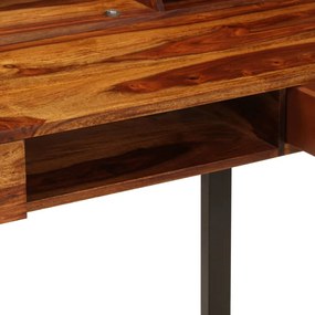 Secretária 110x50x94 cm madeira de acácia maciça e aço
