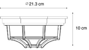 Luminária de teto rústica castanho ferrugem 21,3 cm IP44 - Bri Rústico