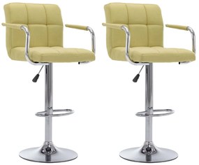 vidaXL Cadeiras de bar 2 pcs tecido verde