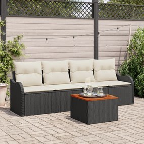 Conjunto de Sofá de Jardim vidaXL de 5 Peças com Almofadas Rattan Pret