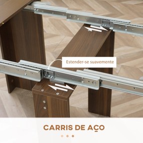 HOMCOM Mesa de Jantar Extensível para 4-6 Pessoas com Lateral Abatível