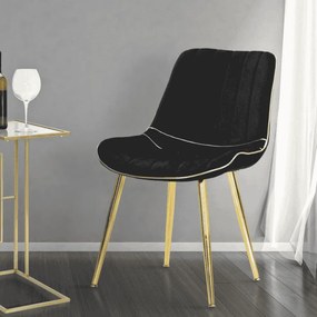 CONJUNTO DE 2 CADEIRAS PARIS PRETO E DOURADO 51X59X79 CM