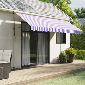 vidaXL Tecido substituição para sanefa de toldo 4 m riscas azul/branco