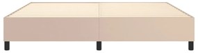 Estrutura de cama 200x200 cm couro artificial cappuccino