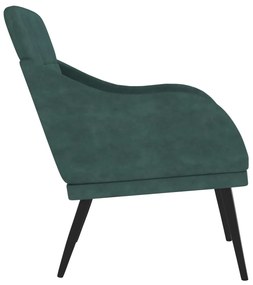 Cadeira c/ apoio de braços 63x76x80 cm veludo verde-escuro