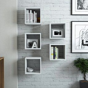 Prateleira de Parede Box – Branco – 30x24x30 cm (5 Peças)