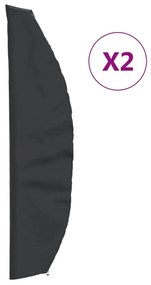 vidaXL Capas p/ guarda-sol de jardim 2 pcs 280x30/81/45 cm oxford 420D