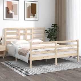 Estrutura de cama sem colchão 160x200 cm madeira maciça