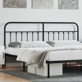 vidaXL Cabeceira de cama 193 cm metal preto