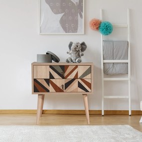 Mesa de Cabeceira City Two – Multicolor – 60x61x40 cm