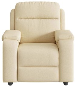 Poltrona de massagens reclinável tecido cor creme