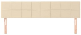 Cabeceira de cama 2 pcs tecido 100x5x78/88 cm creme