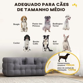 PawHut Cama para Cães Médios Cama para Animais de Estimação com 2 Almo