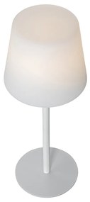 Candeeiro de Mesa Branco Recarregável com LED e Dimmer IP54 - Jude Moderno