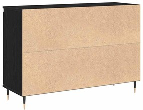Sideboard vidaXL com portas e gavetas Preto Carvalho 101,5x35x70 cm