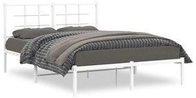 355611 vidaXL Estrutura de cama com cabeceira 140x200 cm metal branco