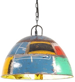 vidaXL Candeeiro suspenso vintage indust. redondo 25W 41cm E27 multicor