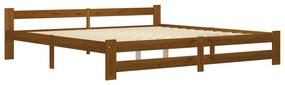 Estrutura de cama 200x200 cm pinho maciço castanho mel