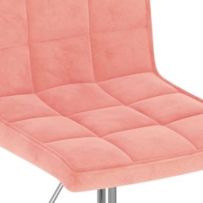 Cadeiras de jantar giratórias 6 pcs veludo rosa