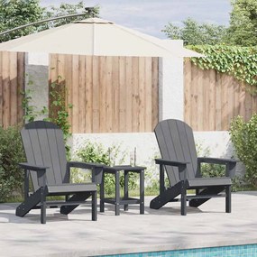 Cadeiras Adirondack vidaXL 2 pcs Cinza Claro 74x82x90 cm HDPE