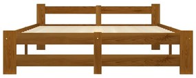 Estrutura de cama 160x200 cm madeira pinho maciço castanho mel