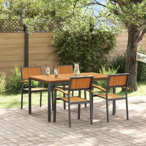 vidaXL Conjunto de Jantar de Jardim 5 Peças em Madeira Sólida de Acácia e Metal