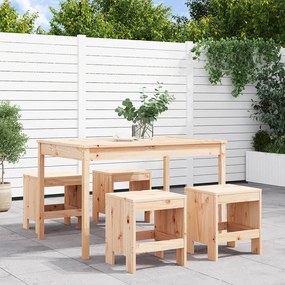 vidaXL 5 pcs conjunto de jantar p/ jardim madeira de pinho maciça