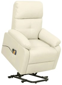 vidaXL Poltrona de massagens tecido cor creme