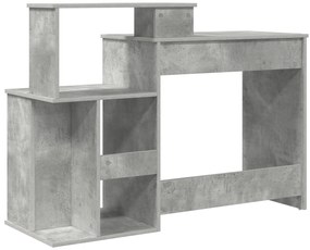 Secretária com Armazenamento Cinza Claro 120,5x44x88,5 cm Madeira Enge