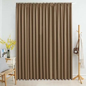 Cortina blackout com ganchos 290x245 cm cinzento-acastanhado