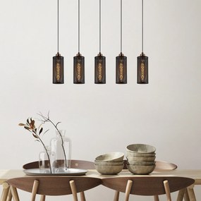 Candeeiro de Teto Amasra – Preto Bronze – 80 x 10 cm