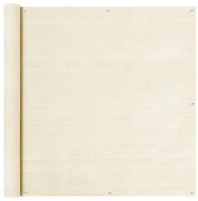 vidaXL Tela de varanda 120x300 cm PEAD cor creme