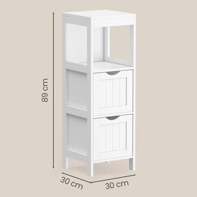 Armário de casa de banho multifuncional 30 x 30 x 89 cm Branco