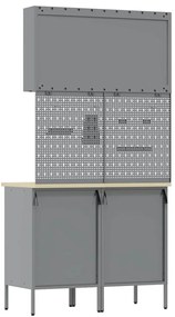 Conjunto de Armário e Painel de Ferramentas vidaXL 5 Peças Preto MDF e