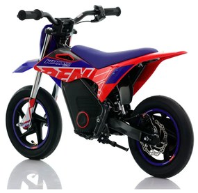 Mini moto eléctrica velocidade até 13 Km/h C/Limitador RFN Warrior Kids SX-E150 150W 12/12” Supermotard Azul e Vermelho