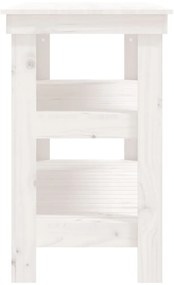 Bancada de trabalho 110,5x50x80 cm pinho maciço branco