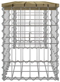 Banco de jardim c/ design gabião 103x31x42 cm pinho impregnado