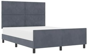 Cama de Veludo Cinza Escuro vidaXL 140x190 cm