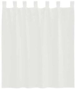 Cortinas de voile com bolsos para varão 2 pcs branco